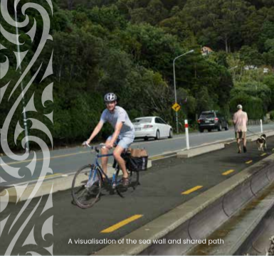 Cyclist and walker on shared path