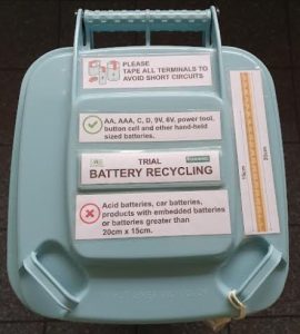 Battery recycling bin