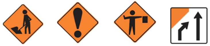 Roadworks signs